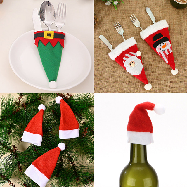 미니산타모자 크리스마스 산타 모자 트리 눈사람 인형 산타클로스 니트 와인 커버