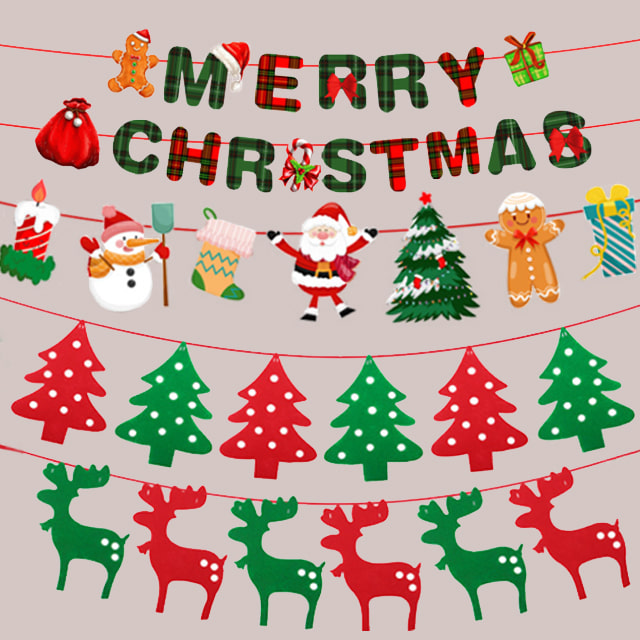 크리스마스가랜드 크리스마스 장식 메리 가렌더 트리 만들기 펠트 패브릭 산타 벽트리