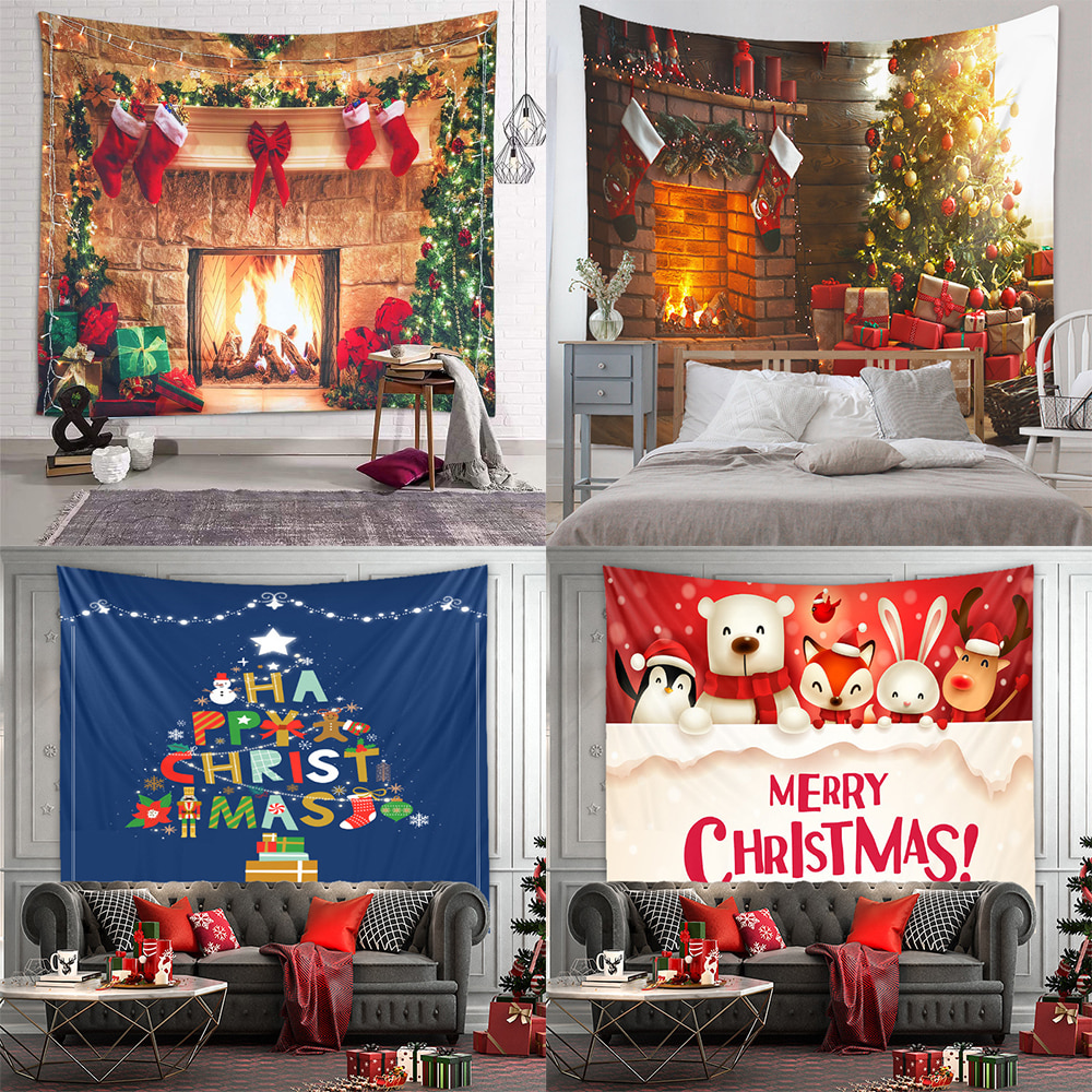 모아 크리스마스 그림 실사 사진 트리 벽난로 포스터 패브릭 거실 인테리어 액자 카페 벽