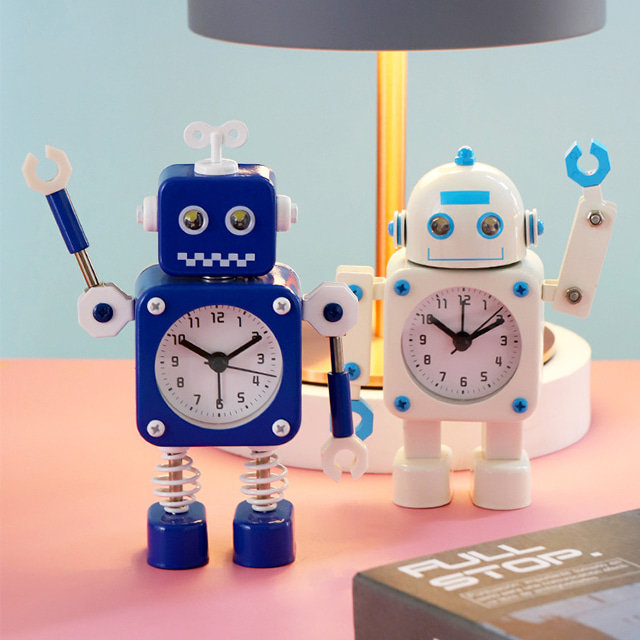 로봇시계 무선 건전지 시끄러운 탁상 LED 로봇 알람 시계 자명종 로봇알람시계 다이소