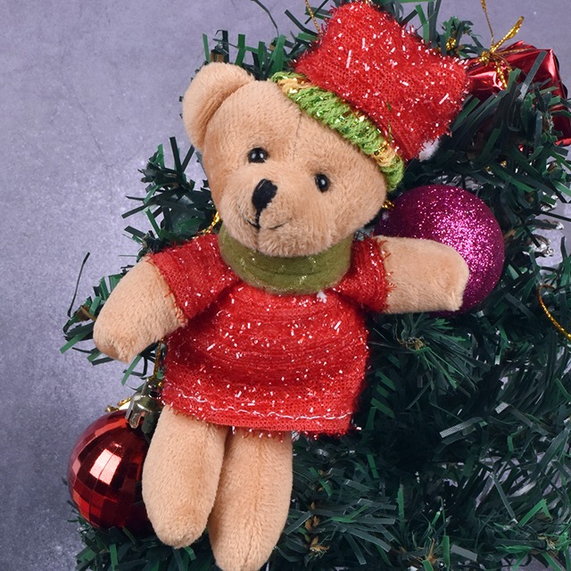 크리스마스 미니 곰돌이 산타 인형 트리 데코 소품 장식 파티 이벤트 홈파티 용품 벽 DIY 포토존